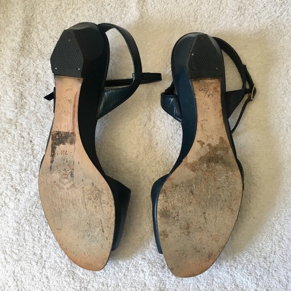 ❌ Vintage Blue Wedge Ankle Strap Sandals - Picture 7 of 8